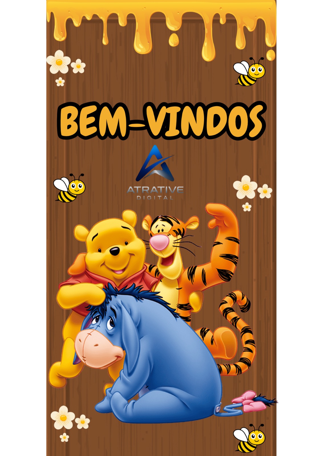 Imagem de 🎯 Painel de Boas-Vindas Tema Ursinho Pooh! 
