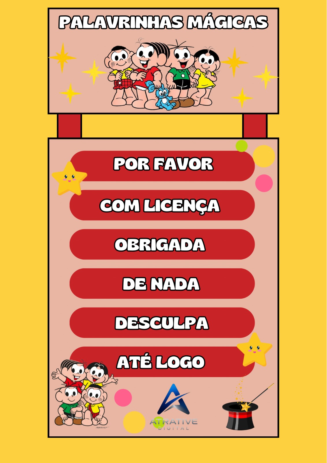 Imagem de 🎯 PALAVRINHAS MÁGICAS TURMA DA MÔNICA